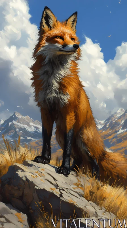 Portrait of a Fox in Nature AI Image