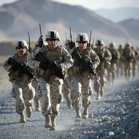 Army Patrol in Mountainous Terrain