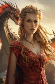 Fantasy Elf with Dragon