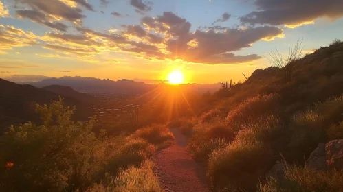 Scenic Mountain Trail at Sunset