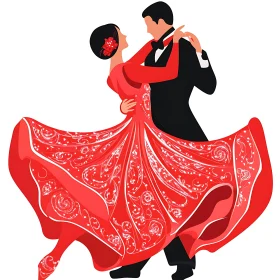 Passionate Ballroom Dance: A Couple's Embrace