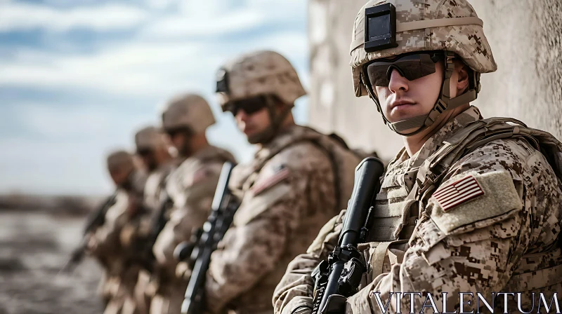 American Soldiers Standing Guard AI Image