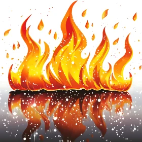 Artistic Fire and Water Reflection