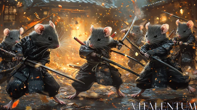 Rodent Ronin: A Warrior's Stance AI Image