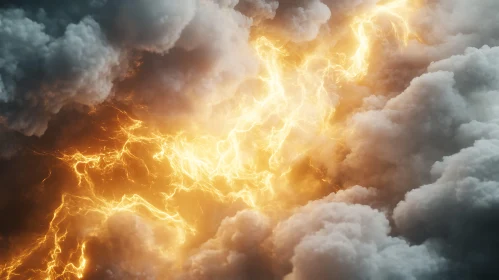 Lightning Bolt in Stormy Sky