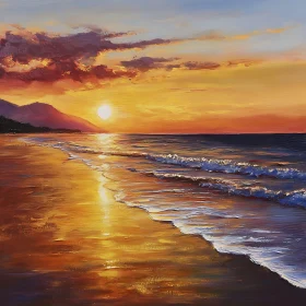 Tranquil Ocean Sunset Art