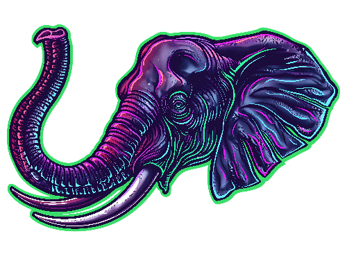 POD Design Colorful Elephant Head Art for Modern T-Shirt Design