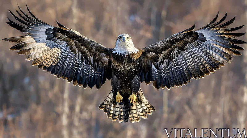 Eagle Soaring with Extended Wings AI Image