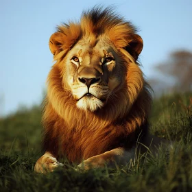 Lion in the Grass