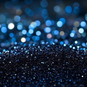 Abstract Blue Glitter Landscape