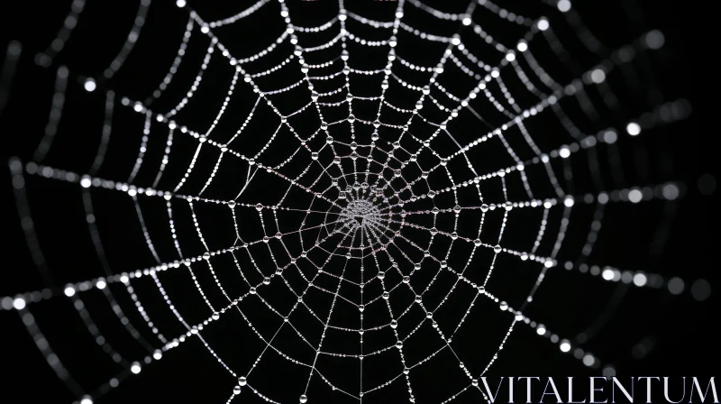 Enchanting Spider Web with Water Droplets | Meticulous Fantasy AI Image