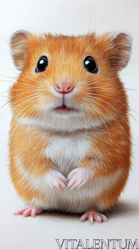 Fluffy Hamster with Bright Eyes AI Image