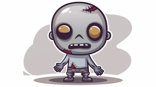 Humorous yet Creepy Cartoon Zombie