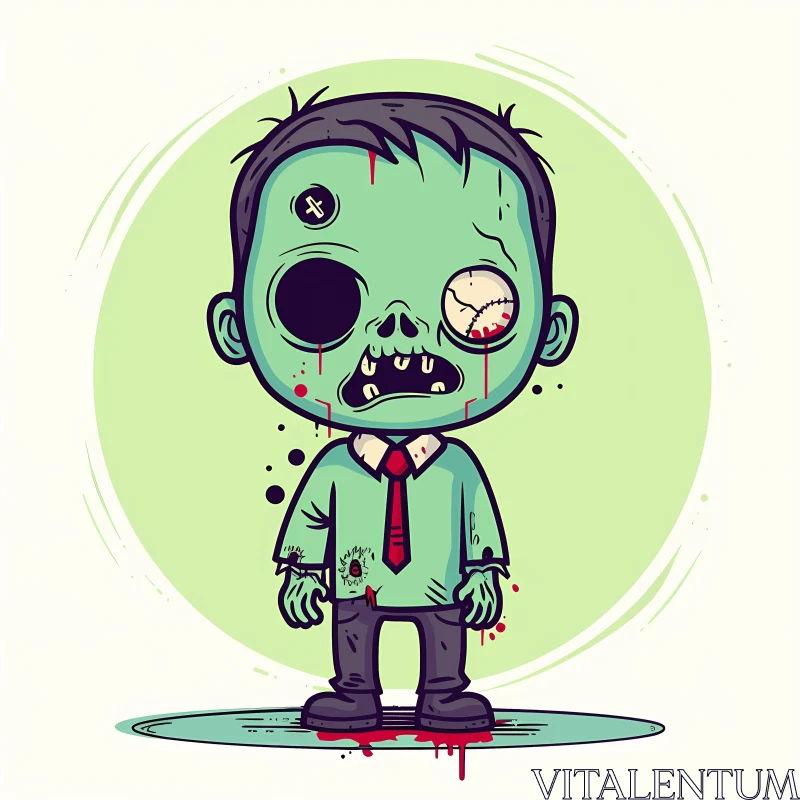 AI ART Illustrated Gothic Zombie in Cartoon Style