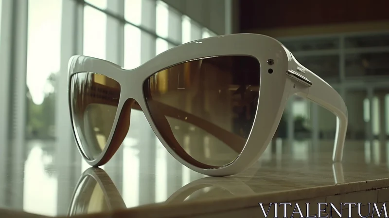 White Sunglasses on Table: Unreal Engine 5 Neo-Classical Symmetry AI Image