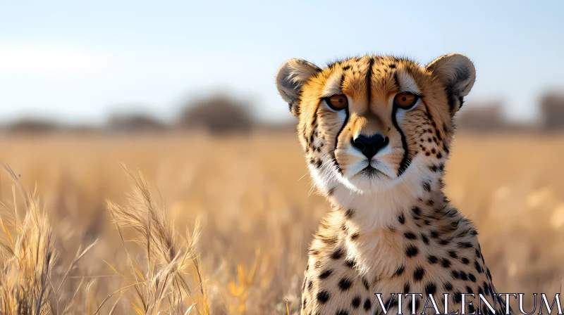 Cheetah Portrait in the Wild AI Image