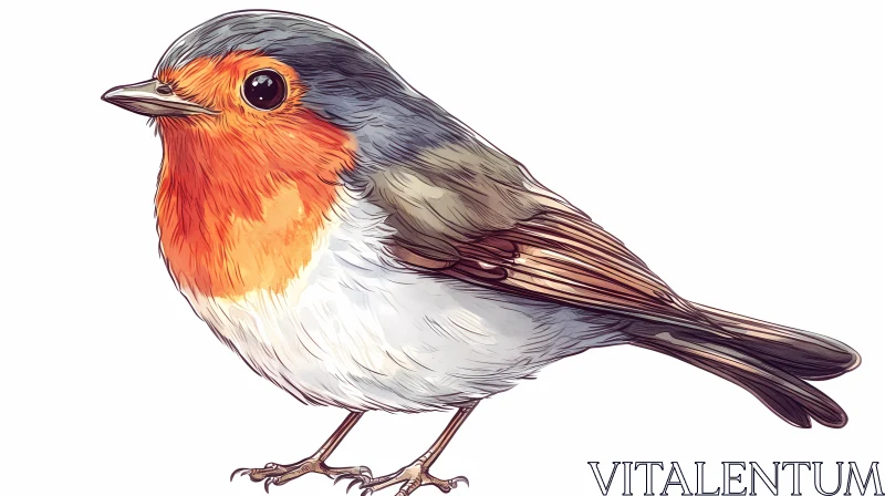 Colorful Robin Bird Art AI Image