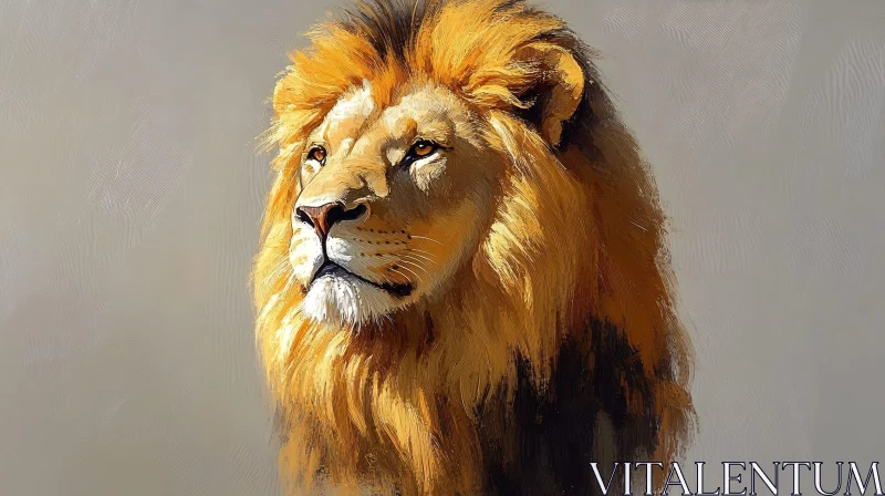 Regal Lion Illustration AI Image