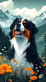 Dog Among Mountain Blooms