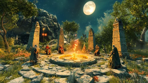 Mystical Gathering by the Fire