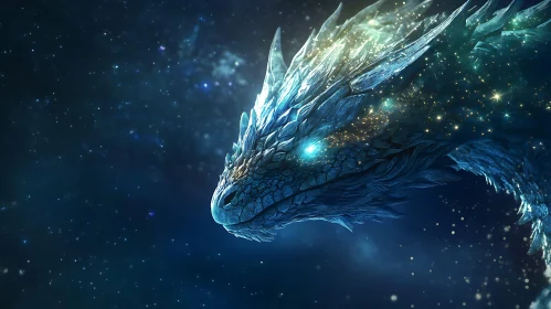 Fantasy Dragon Head with Stardust