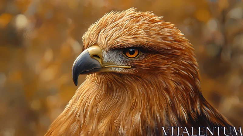 Golden-Brown Eagle Close-Up AI Image