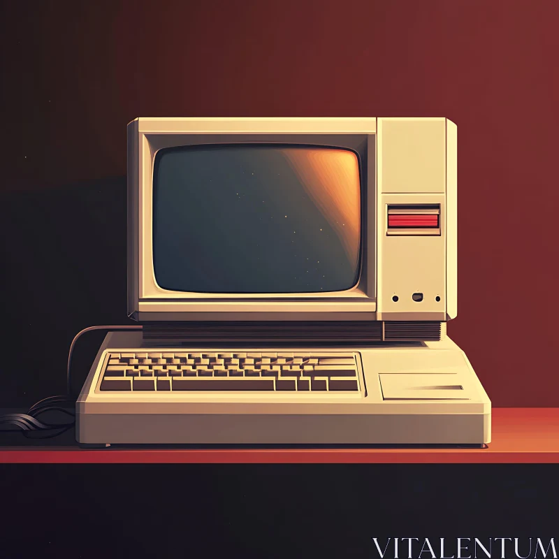 Vintage 1980s Computer AI Image