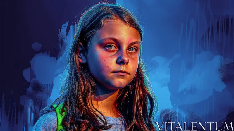 AI ART Striking Image of Greta Thunberg in Vivid Colors