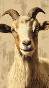 Textured Art of a Goat