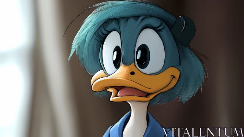 AI ART Animated Duck Illustration