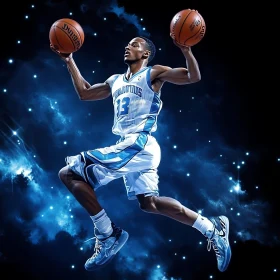 Athlete with Basketballs