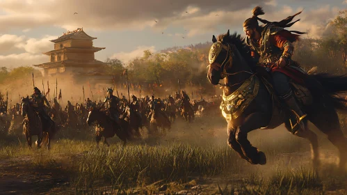 Ancient Warriors Charging into Battle