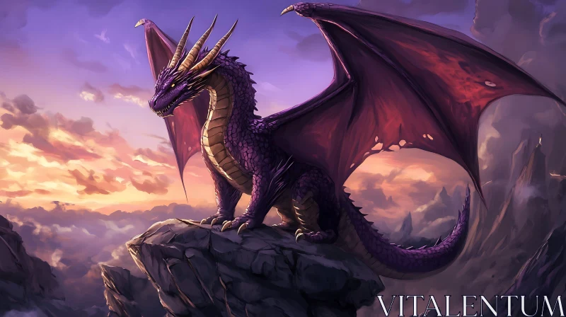 AI ART Fantasy Dragon Perched High Above