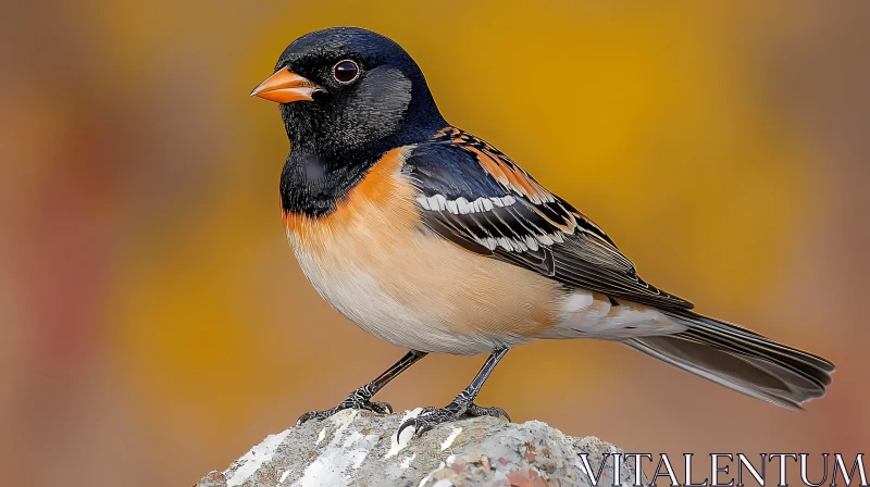 Vivid Plumage Bird on Rock AI Image