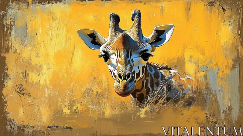 Stylized Giraffe Art AI Image