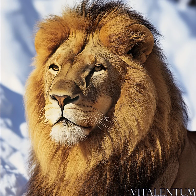 AI ART Lion in Winter