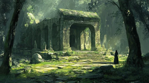 Mossy Ruins in Forest