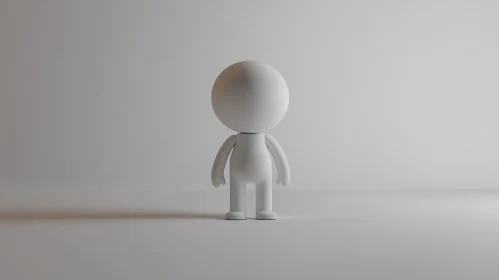 Minimalist White Character Illustration