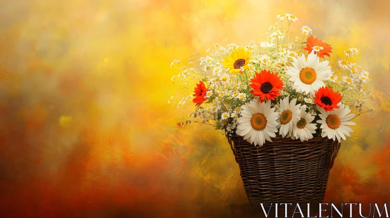 AI ART A Basket of Cheerful Daisies