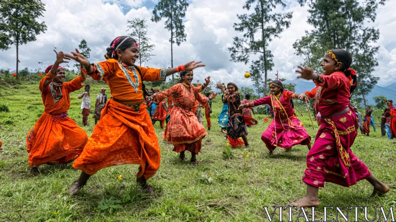 AI ART Girls Dancing in Traditional Indian Dresses