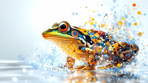 Vibrant Frog Art with Splashes