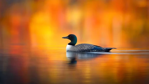 Autumnal Bird on Water