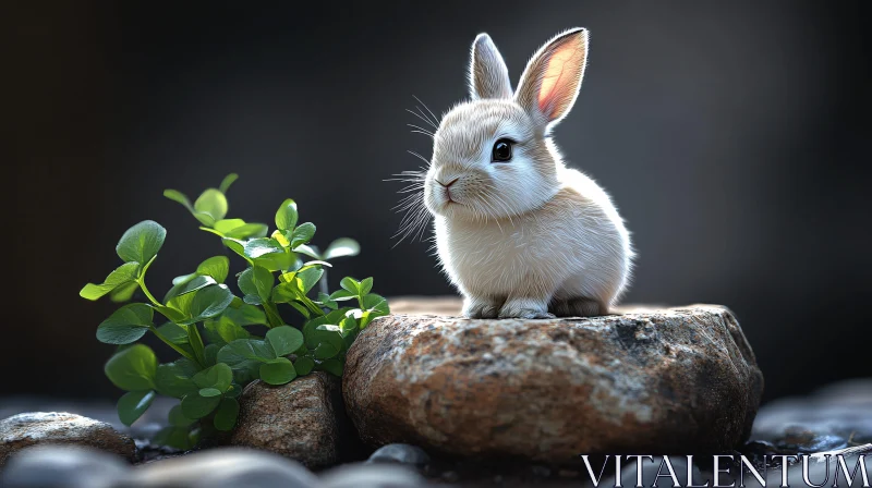 Charming Rabbit in a Natural Setting AI Image