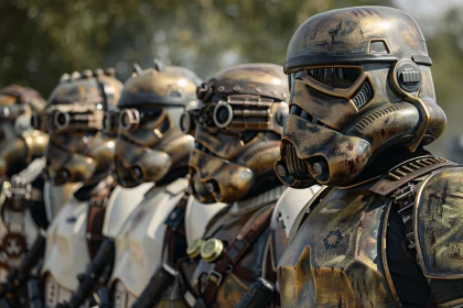 Aged Bronze Stormtroopers in Formation