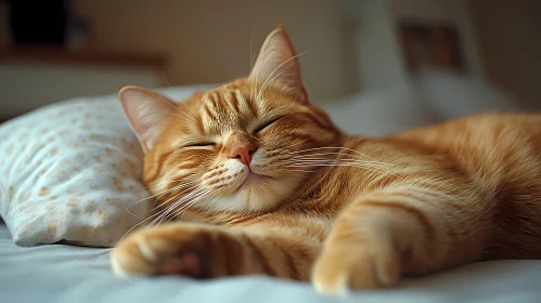 Relaxed Cat in a Serene Environment