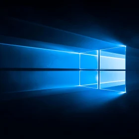 Modern Blue Windows Logo with Light Effects