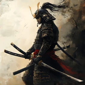 Armored Samurai with Swords