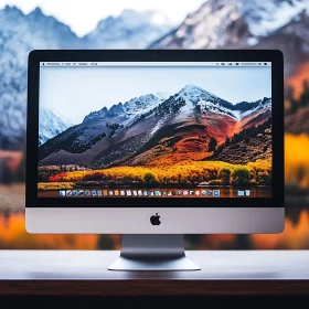 Vivid Mountain View on Computer Screen