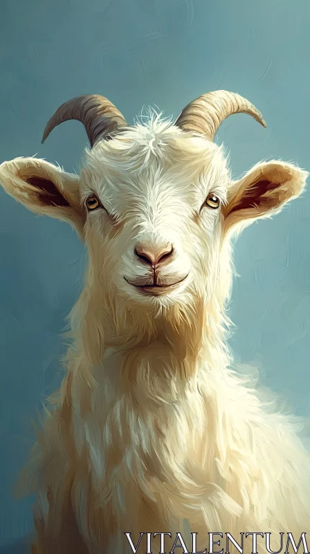 AI ART Peaceful Goat in Artistic Portrait