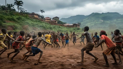 Kids Having Fun in Rural Setting